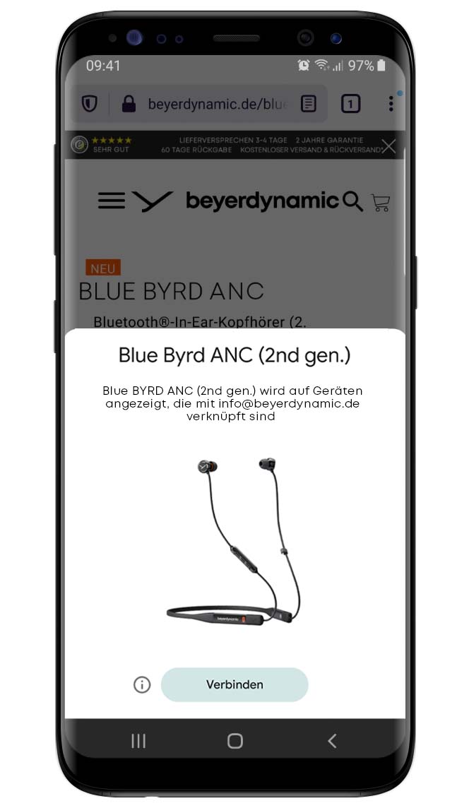Google Fast Pair mit Blue BYRD ANC